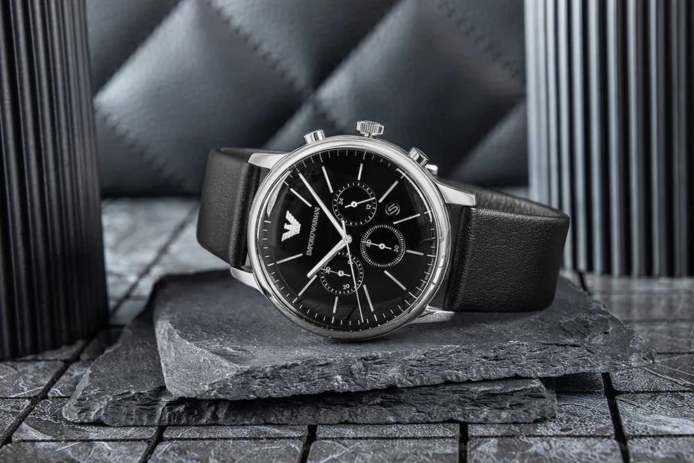 Emporia Vyriškas laikrodis EMPORIO ARMANI Minimalist Chronograph AR11774 + DĖŽUTĖ
