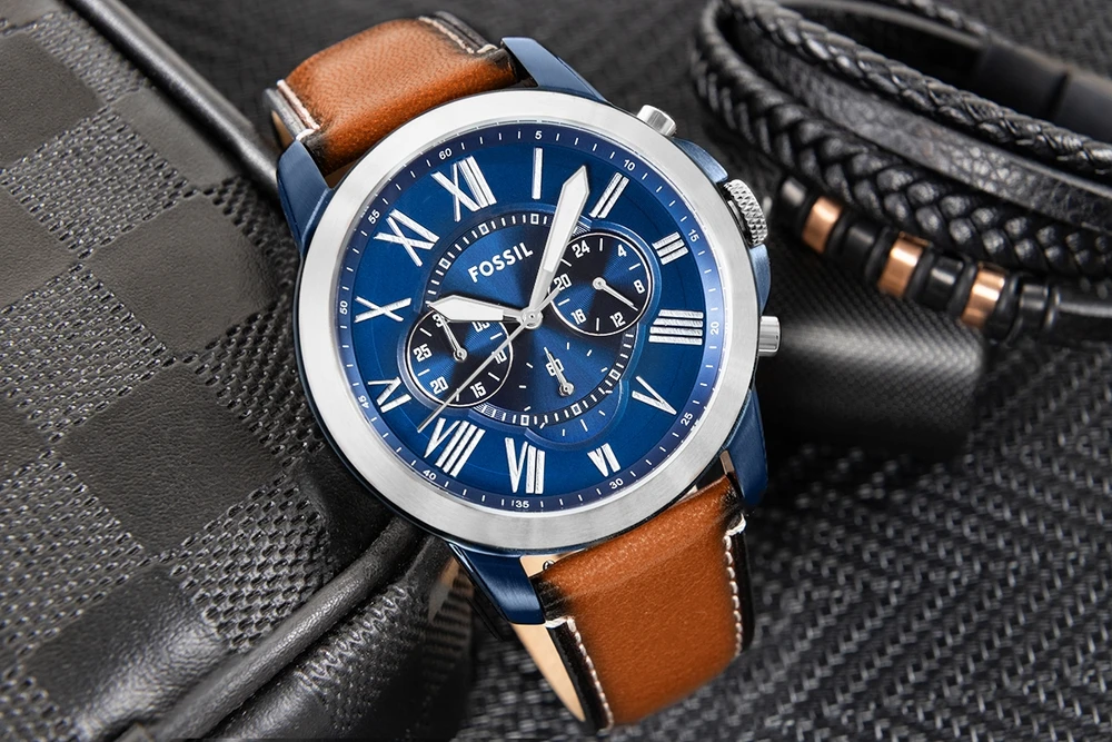 Vyriškas laikrodis FOSSIL Grant Leather FS5151 + BOX