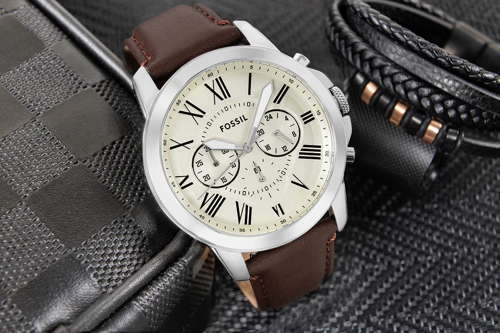 Vyriškas laikrodis FOSSIL Grant Leather FS4735 + BOX