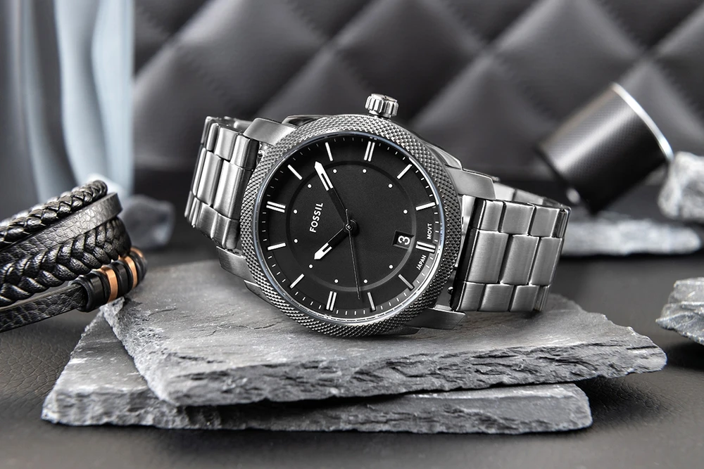 Vyriškas laikrodis FOSSIL Machine Pilkas FS4774 + BOX