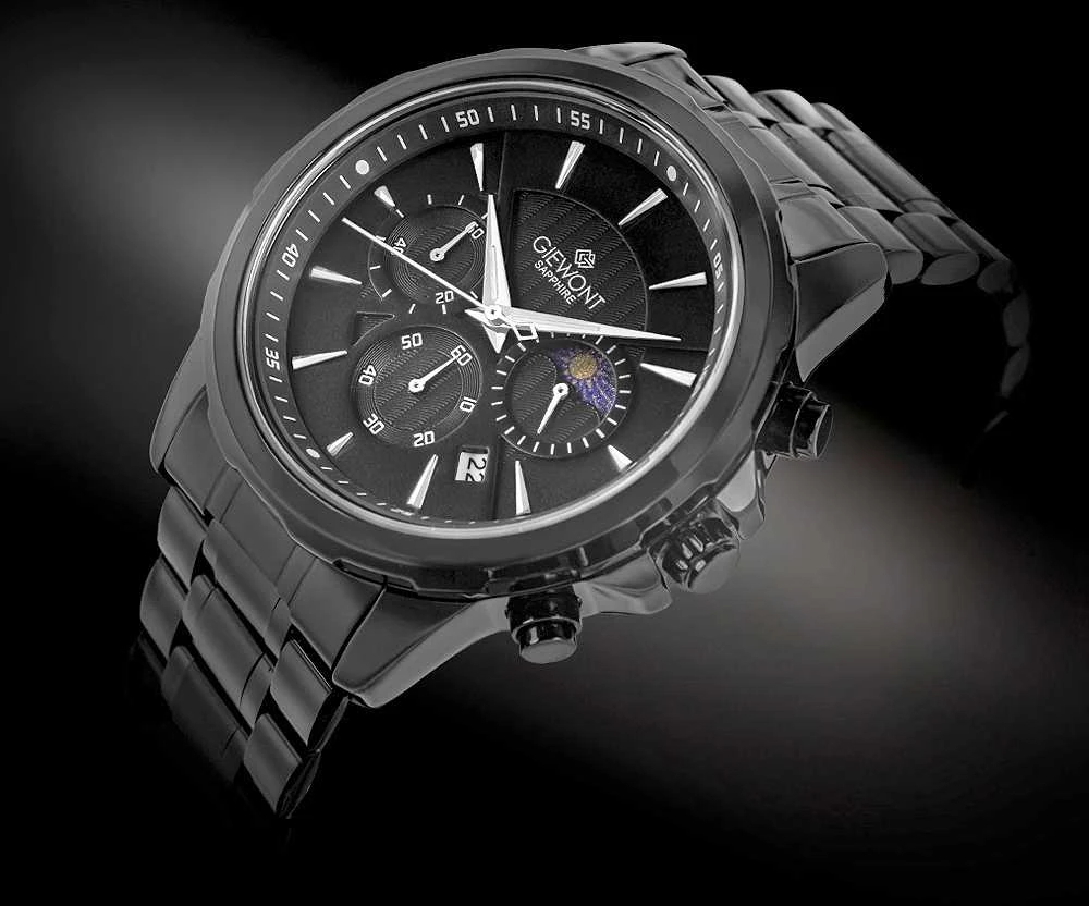 Vyriškas laikrodis Giewont Chronografas Safyro Juodas GW9460-B1