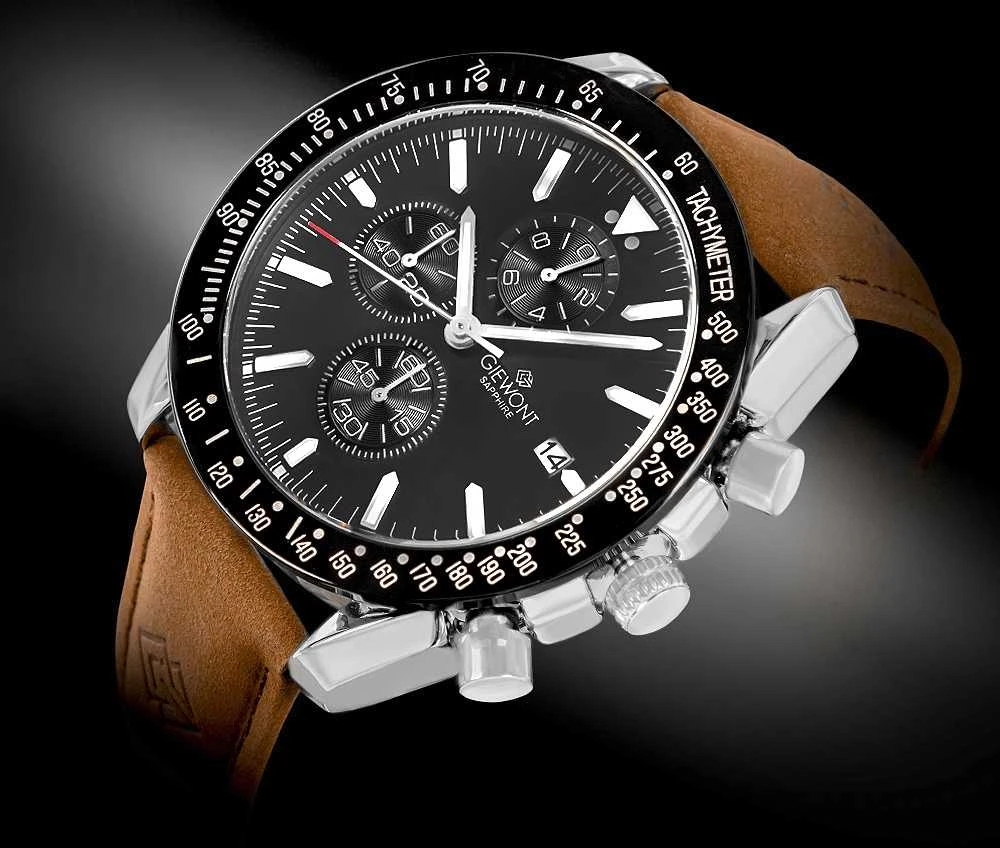 Vyriškas laikrodis Giewont Chronograph Safyro Rudas Juodas GW8720-A1