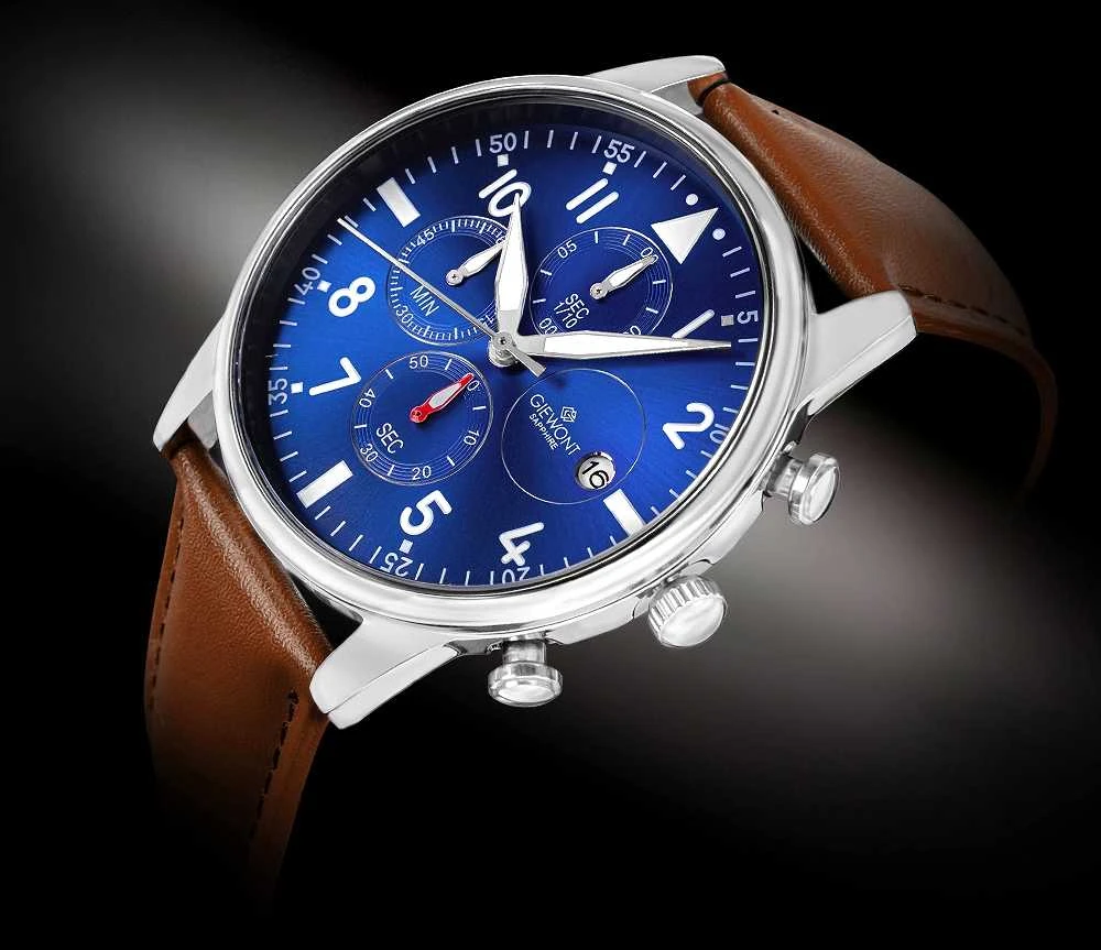 Vyriškas laikrodis Giewont Chronograph Safyro Ruda/Mėlyna GW5630-A6