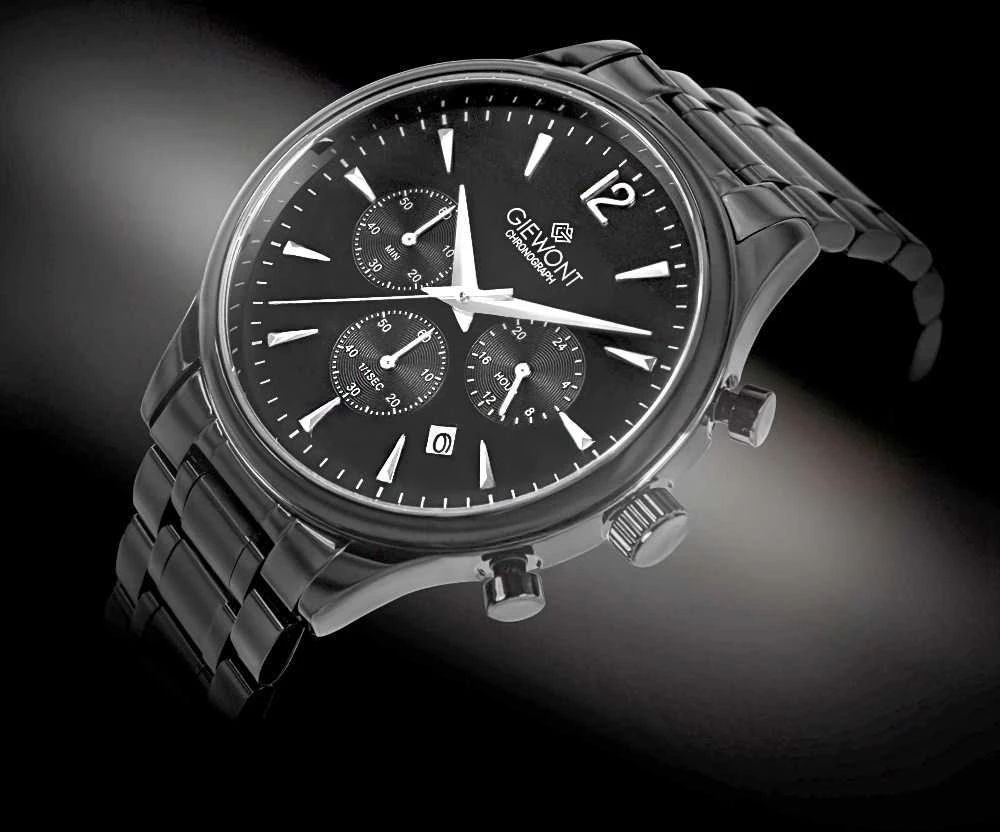 Vyriškas laikrodis Giewont Chronograph Safyrinis Juodas GW6310-B1