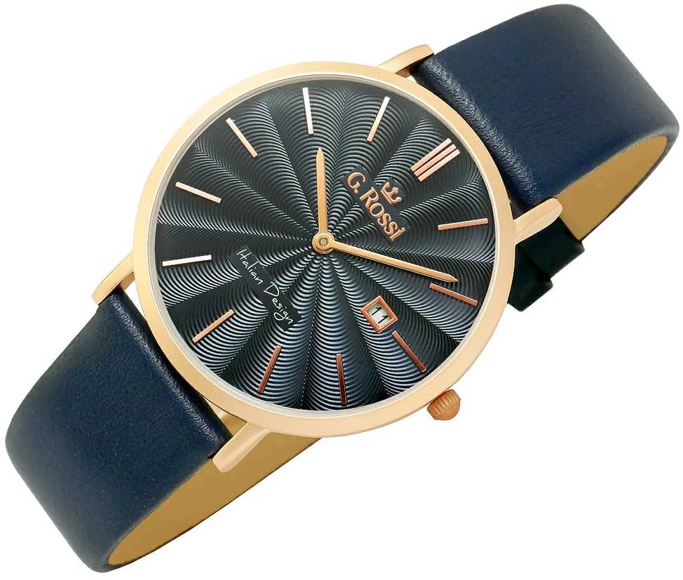G.Rossi Laikrodis vyrams G. ROSSI - 10853A - SLIM (zg184h) + dėžutė