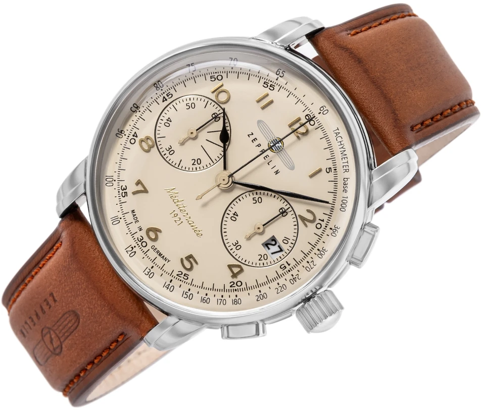 Vyriškas laikrodis ZEPPELIN Mediterranee Chronograph 9670-5 + BOX