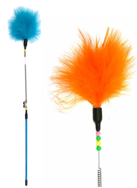 Gimborn GIMCAT žaislas katėms lazdelė su spyruokle,plunksnomis ir varpeliais, 46cm