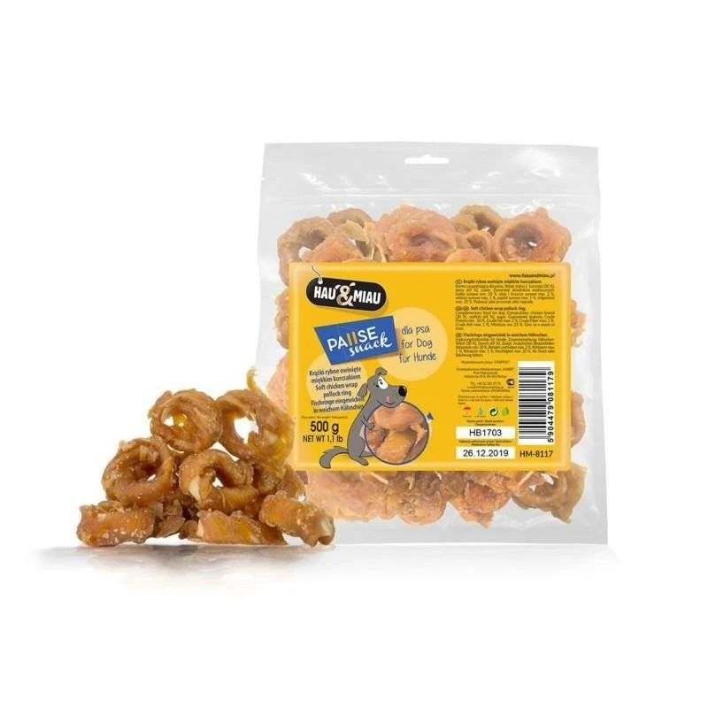 Hau&Mau Hau&amp;Miau baltos žuvies juostelės 500g