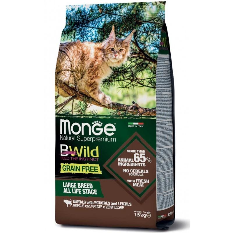 Monge BWild Cat Adult visavertis pašaras katėms su kiškio mėsa 1.5kg