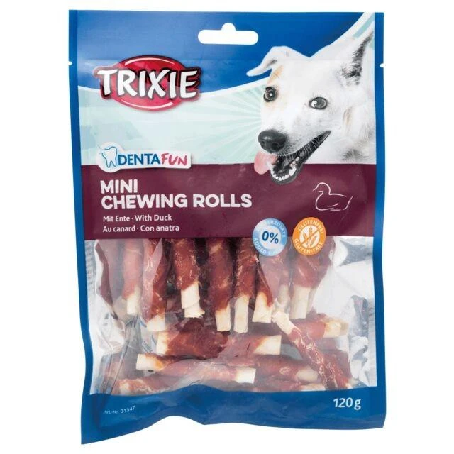 TRIXIE Denta Fun skanėstai šunims, kramtomi antienos suktinukai 80 g