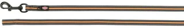 TRIXIE Fusion tracking pavadys, su guma, M-XL: 10 m/17 mm, grafitas/papaja