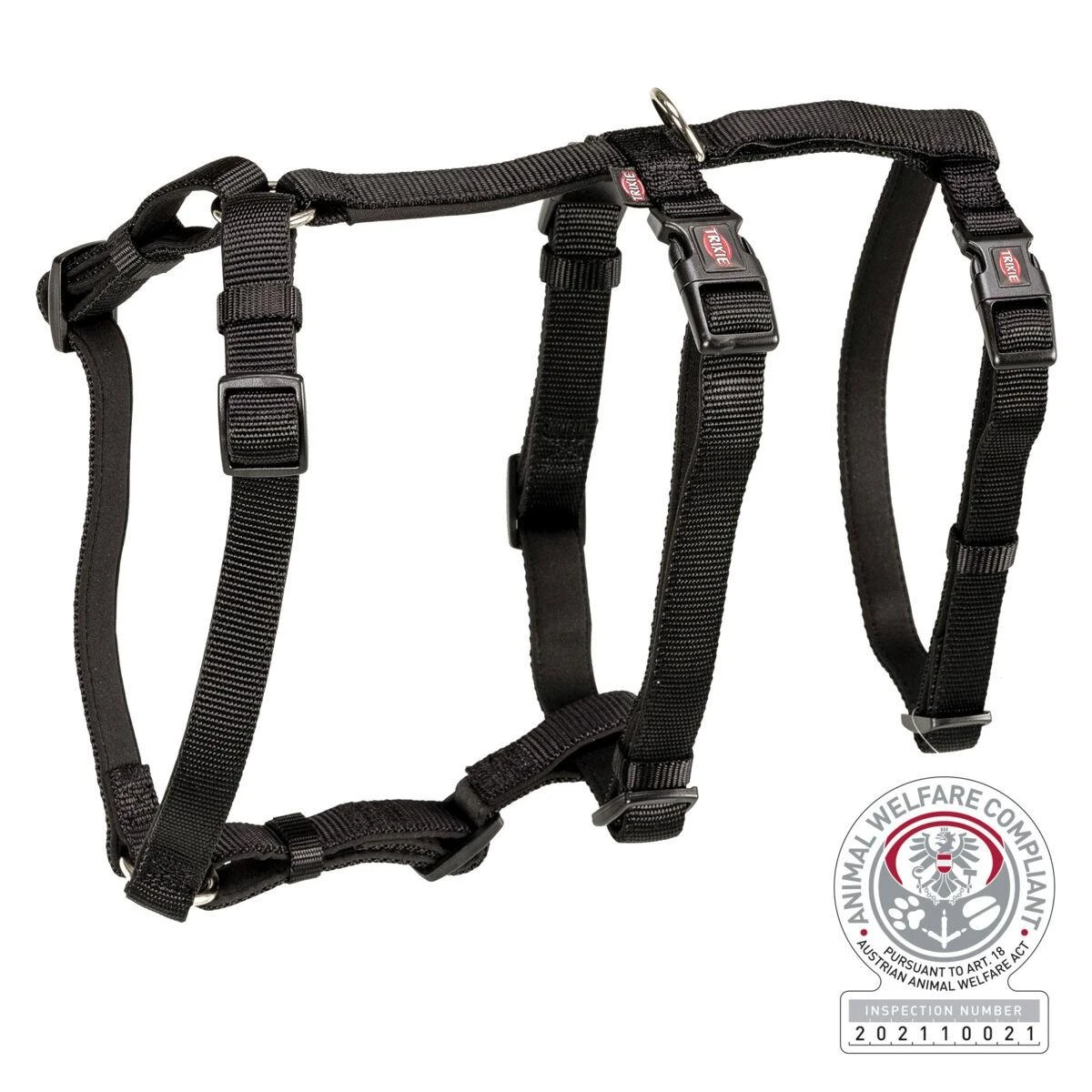 TRIXIE Panic petnešos su apsauga nuo nuo pabėgimo, S-M 40-65 cm-15 mm, juodos