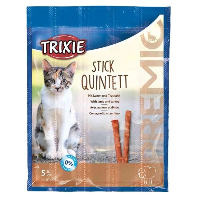 TRIXIE PREMIO Stick Quintett, poultry-liver, skanėstas katėms 5x5 g