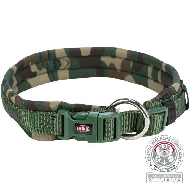 TRIXIE Premium antkaklis, platus su neoprenu L-XL 56-62cm/25mm, kamufl./miško