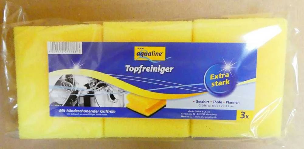 Kempinė aQualine Topfreiniger 3er mit Griffrille