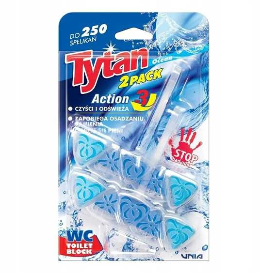Unia Pakabinamas WC valiklis-gaiviklis Tytan Action 3 Ocean 2 x 40 g
