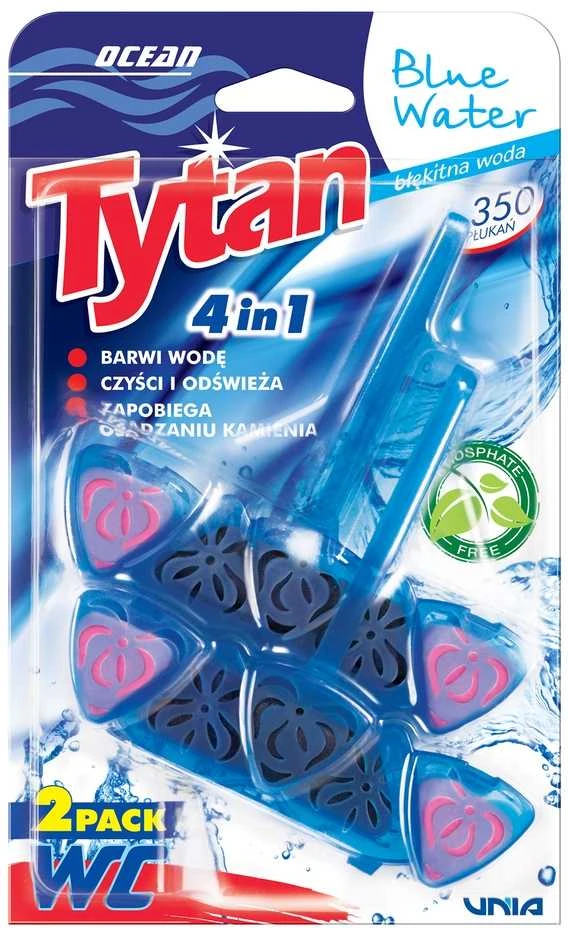 Unia Pakabinamas WC valiklis-gaiviklis Tytan Mėlyna Vanduo 4 in1, 2 x 40 g