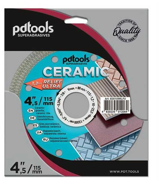 Pdtools Deimantinis diskas RELIEF ULTRA, sausam/šlapiam pjovimui, Ø115 mm, 22.2 mm