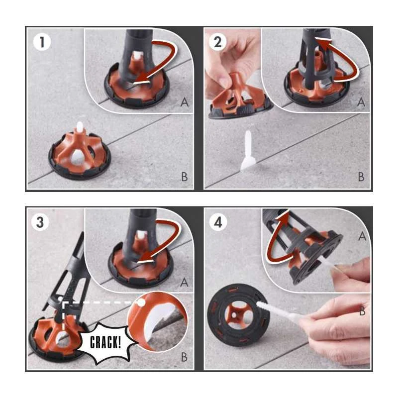 Raimondi Lyginimo sistemos rinkinys, VITEXPRESS įrankis (1 vnt), apkabos VITE (300 vnt) ir VITE viršutinė dalis (100 vnt), 3-15mm