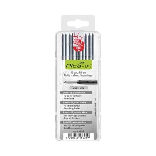 Pica Marker Pica Dry Refills, grafito spalvos (keičiamos šerdelės) 10 vnt.