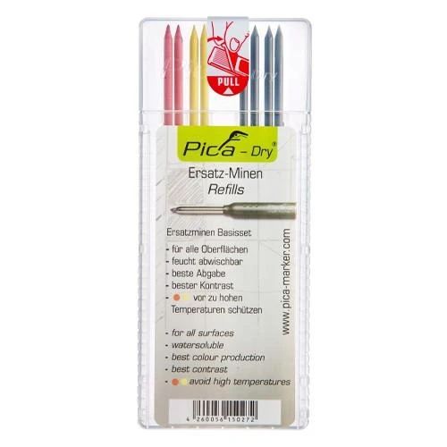 Pica Marker Pica Dry refills MULTI-USE, 3-ju spalvų (keičiamos šerdelės) 8 vnt.