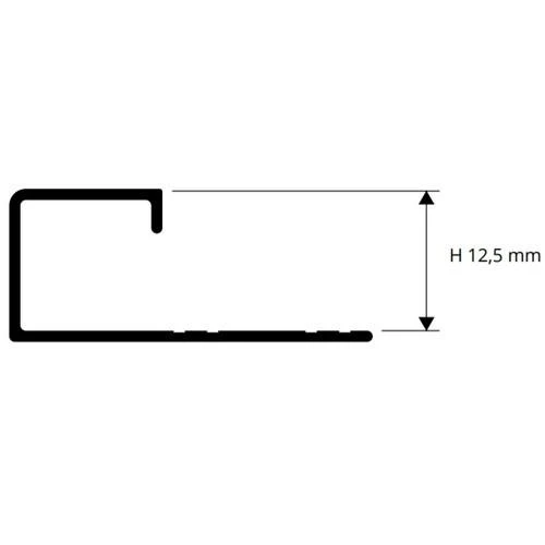 Profilis, aliuminis anoduotas, pilkas, h 12.5 mm, L 2,7 m