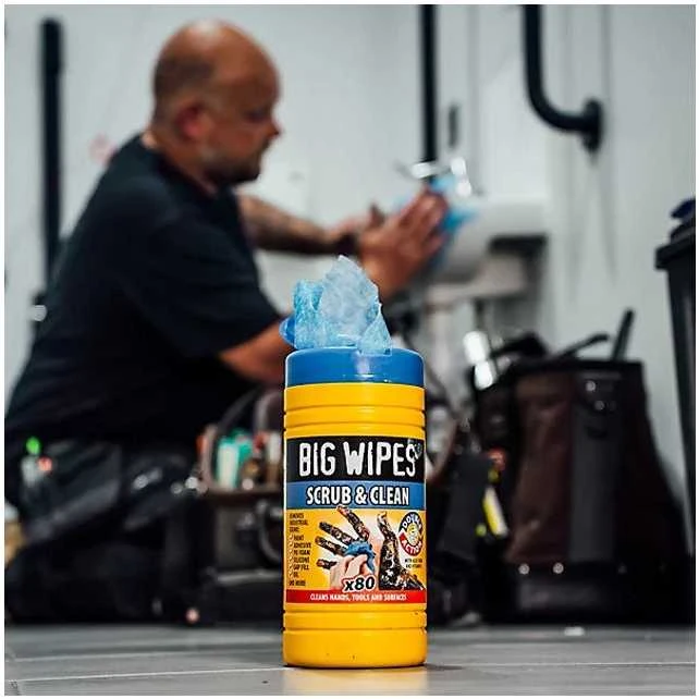 Valymo servetėlės BIG WIPES HEAVY DUTY, 80 vnt.