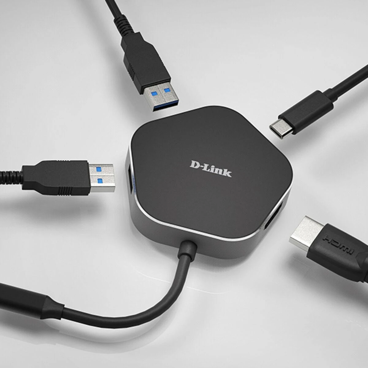 D-Link DUB-M420 knyginių kompiuterių dokas / jungčių replikatorius Vielinis Thunderbolt 3 Juoda, Sidabras