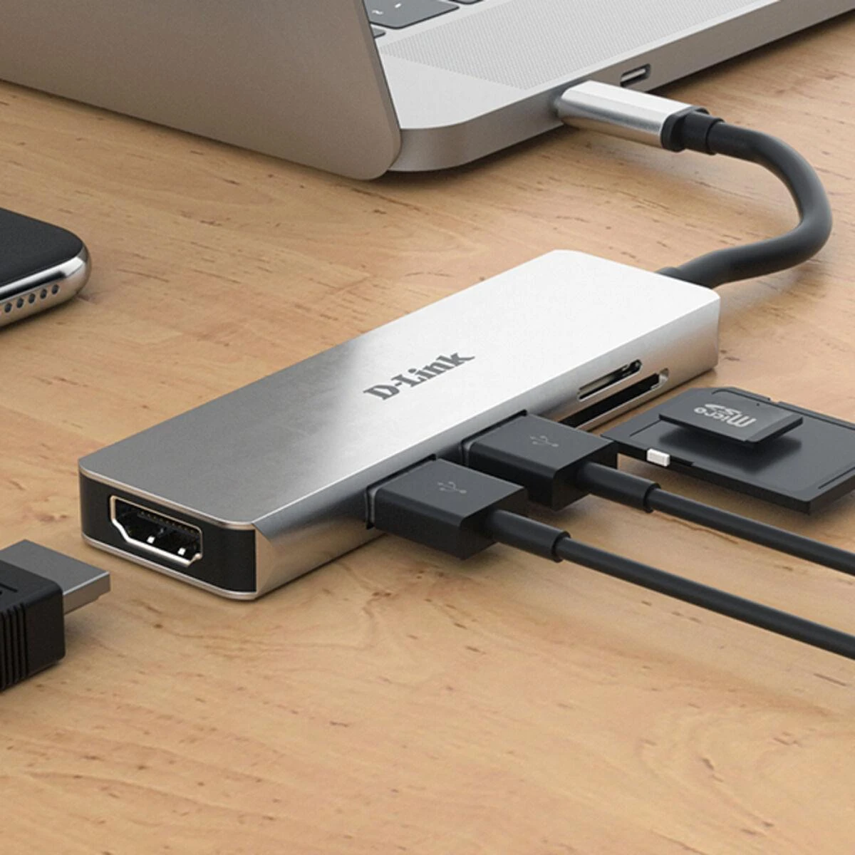 D-Link DUB-M530 knyginių kompiuterių dokas / jungčių replikatorius Vielinis USB 3.2 Gen 1 (3.1 Gen 1) Type-C Aliuminis, Juoda