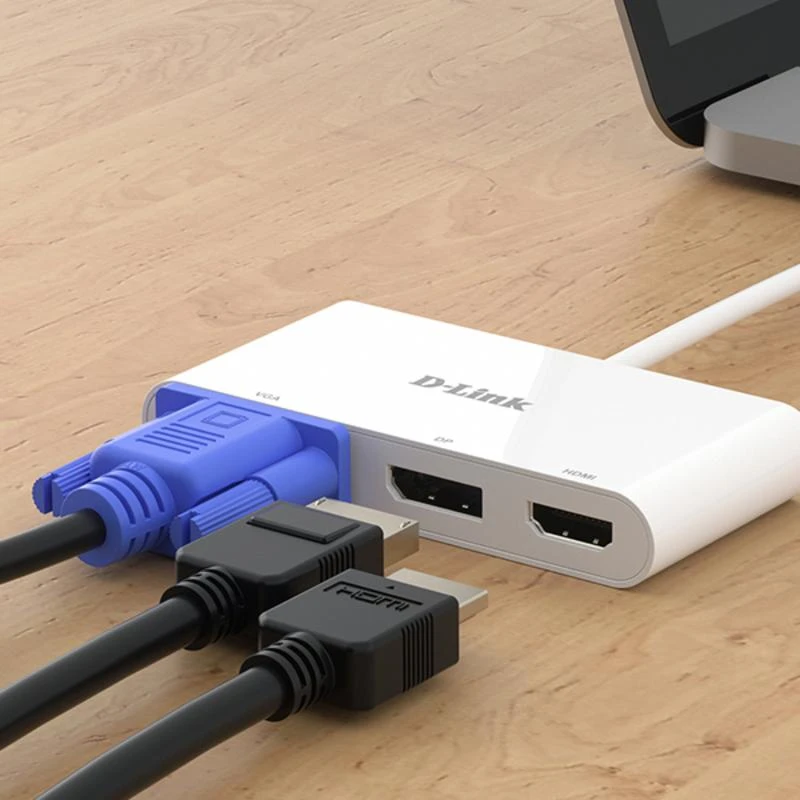 D-Link DUB-V310 knyginių kompiuterių dokas / jungčių replikatorius Vielinis USB 3.2 Gen 1 (3.1 Gen 1) Type-C Balta