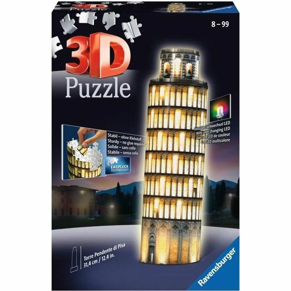 Ravensburger "3D" Dėlionė 216 vnt. - Pizos bokštas naktį