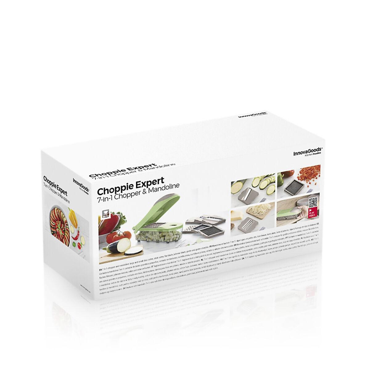 „InnovaGoods“ daržovių pjaustyklė, pjaustyklė ir trintuvė su Receptai ir priedai „7 viename Choppie Expert InnovaGoods“