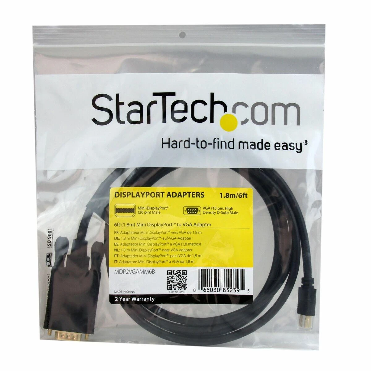 Mini DisplayPort - VGA kabelis 1.8m pakuotėje
