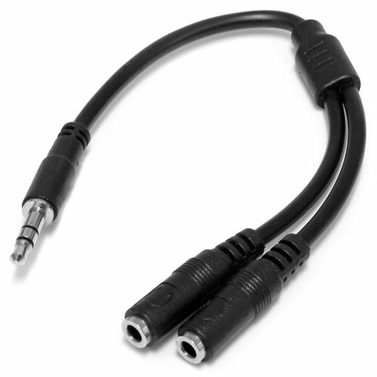 Juodas 3.5mm į dvigubą 3.5mm garso skirstytuvas