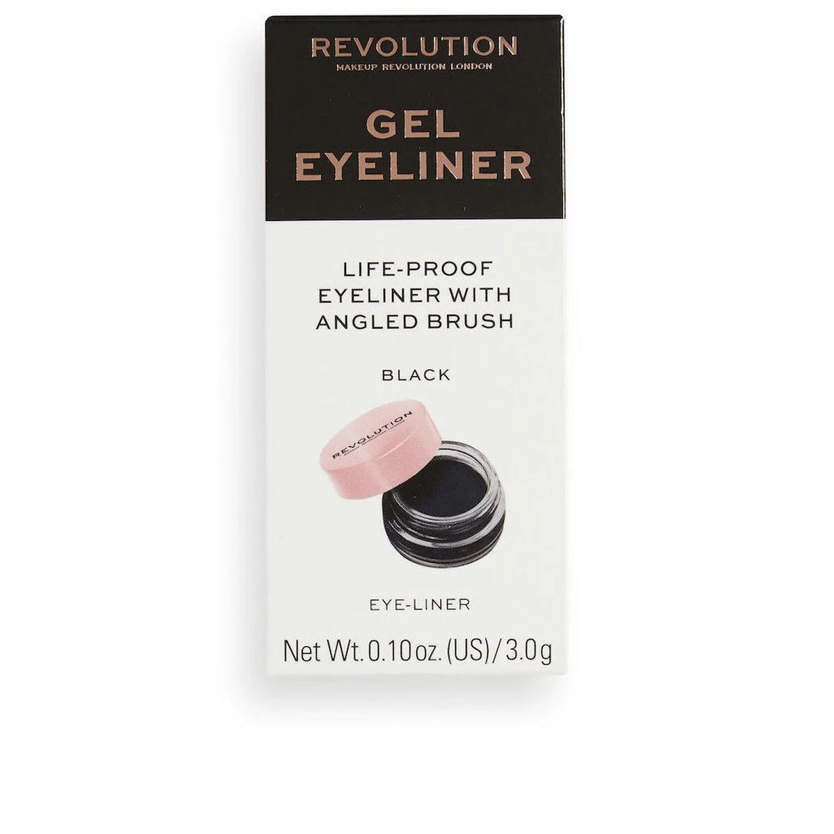 Makeup revolution "Revolution Make Up" gelinis akių pieštukas "Life-Proof Juodas" 3g