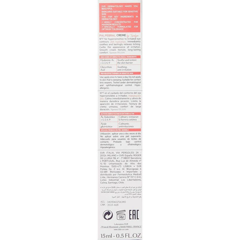 SVR Topialyse Palpebral Irritated Eyelids Kremas akių vokų kremas 15ml