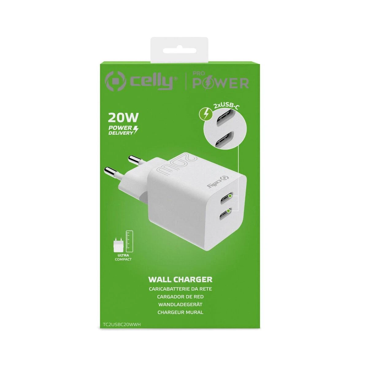 CELLY TC 1 USB-C 20W Balta