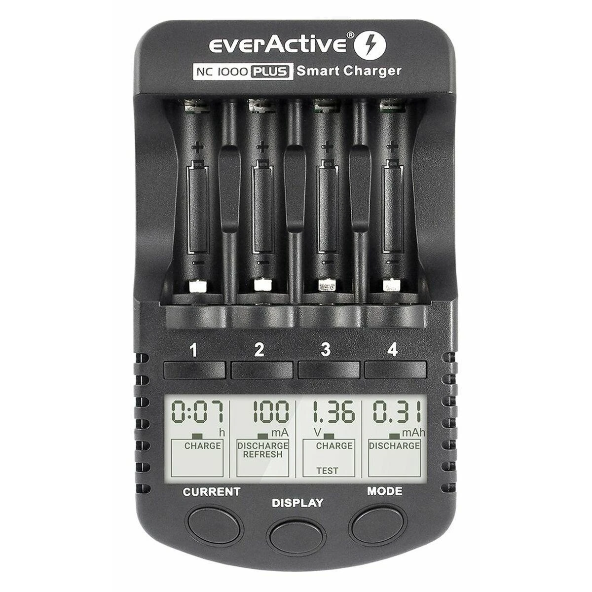 everActive profesionalus AA/AAA elementų įkroviklis NC-1000 PLUS