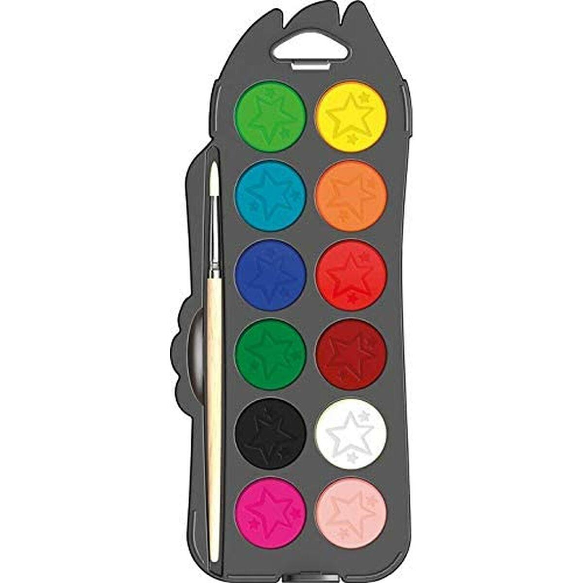 Akvareliniai dažai Maped ColorPeps 12 kubelių+teptukas plastikinė dėžutė