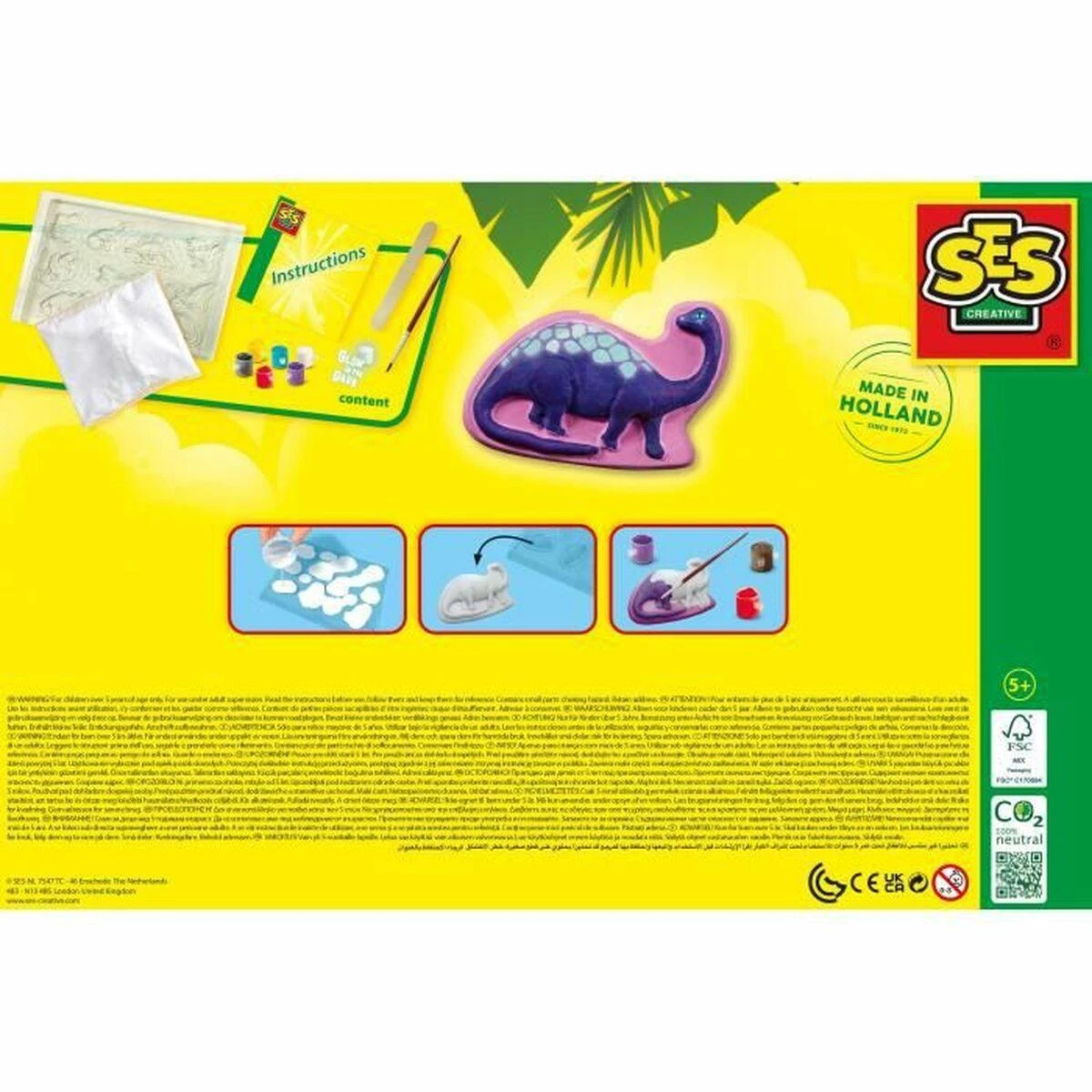 Ses Creative SES Gipso liejiniai su dinozaurų dažais 01292 12922