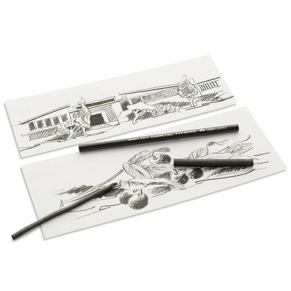 Anglies kreidelės Faber-Castell, natūralios, Ø 9-15mm, juodos spalvos, dėžutėje 4vnt