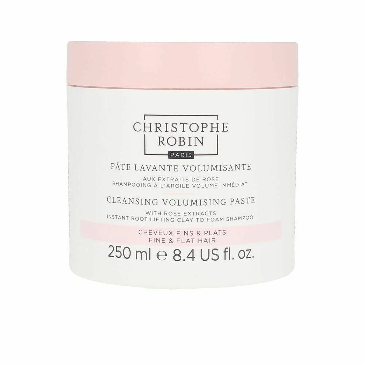 Christophe Robin Cleansing Volumizing Paste With Rose Extracts Valomasis šampūnas pastos pavidalu, pakelia plaukus prie šaknų 250ml