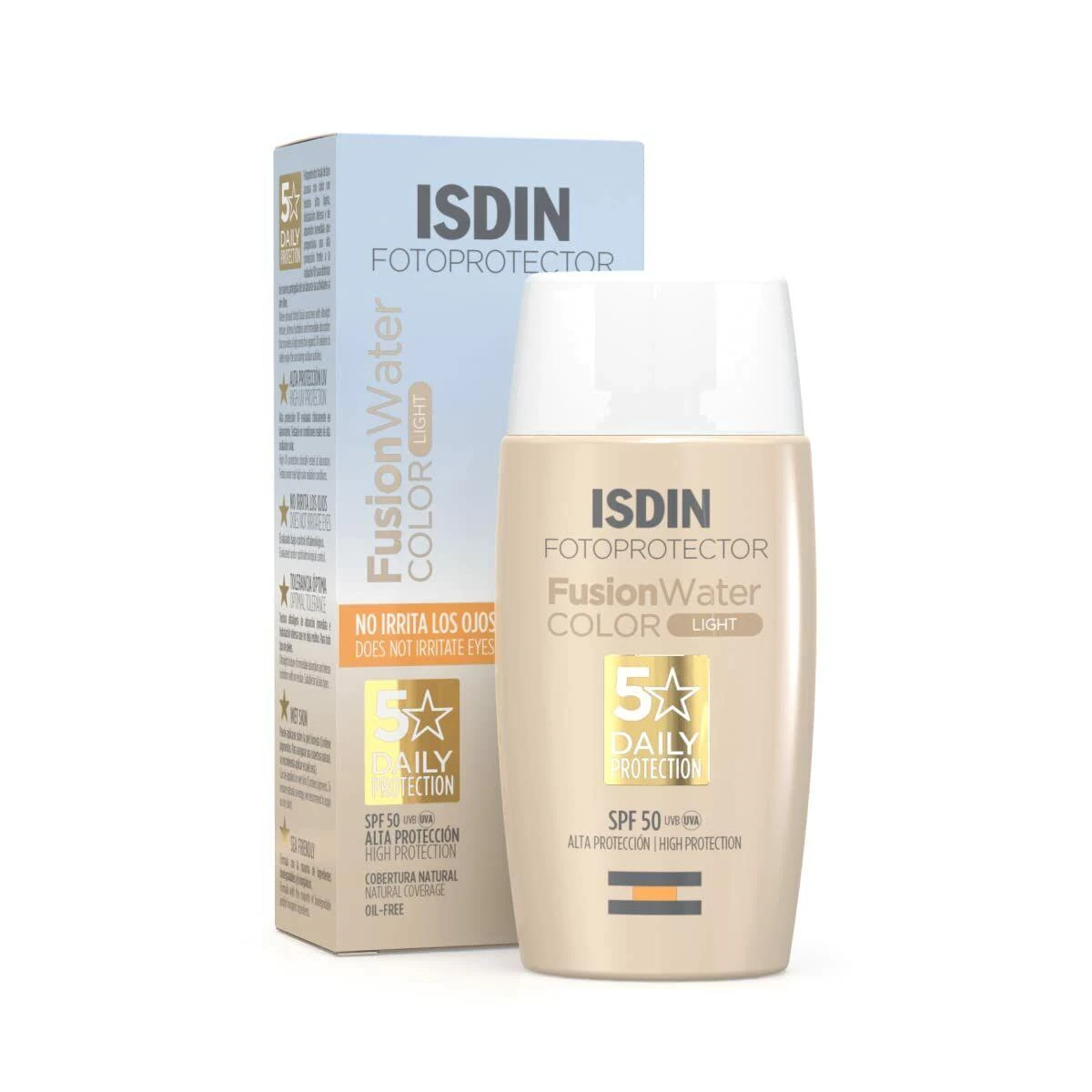 veido kremas nuo saulės su atspalviu Isdin Fusion Vanduo Colour Light SPF50 50ml