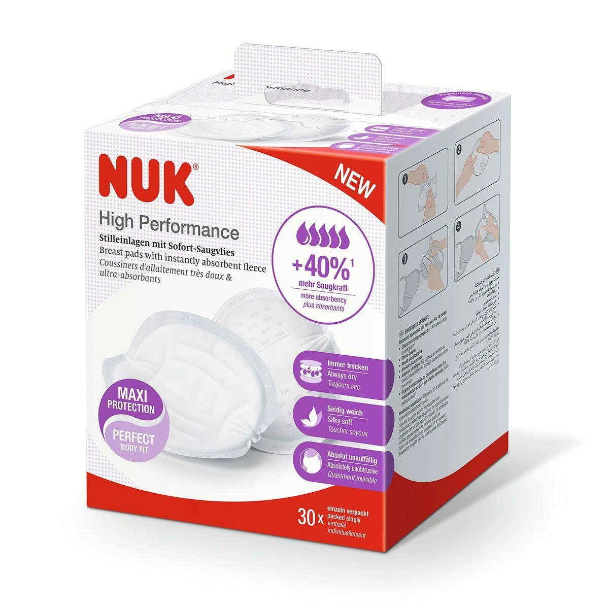 NUK High Performance krūties įklotai, 30 vnt.