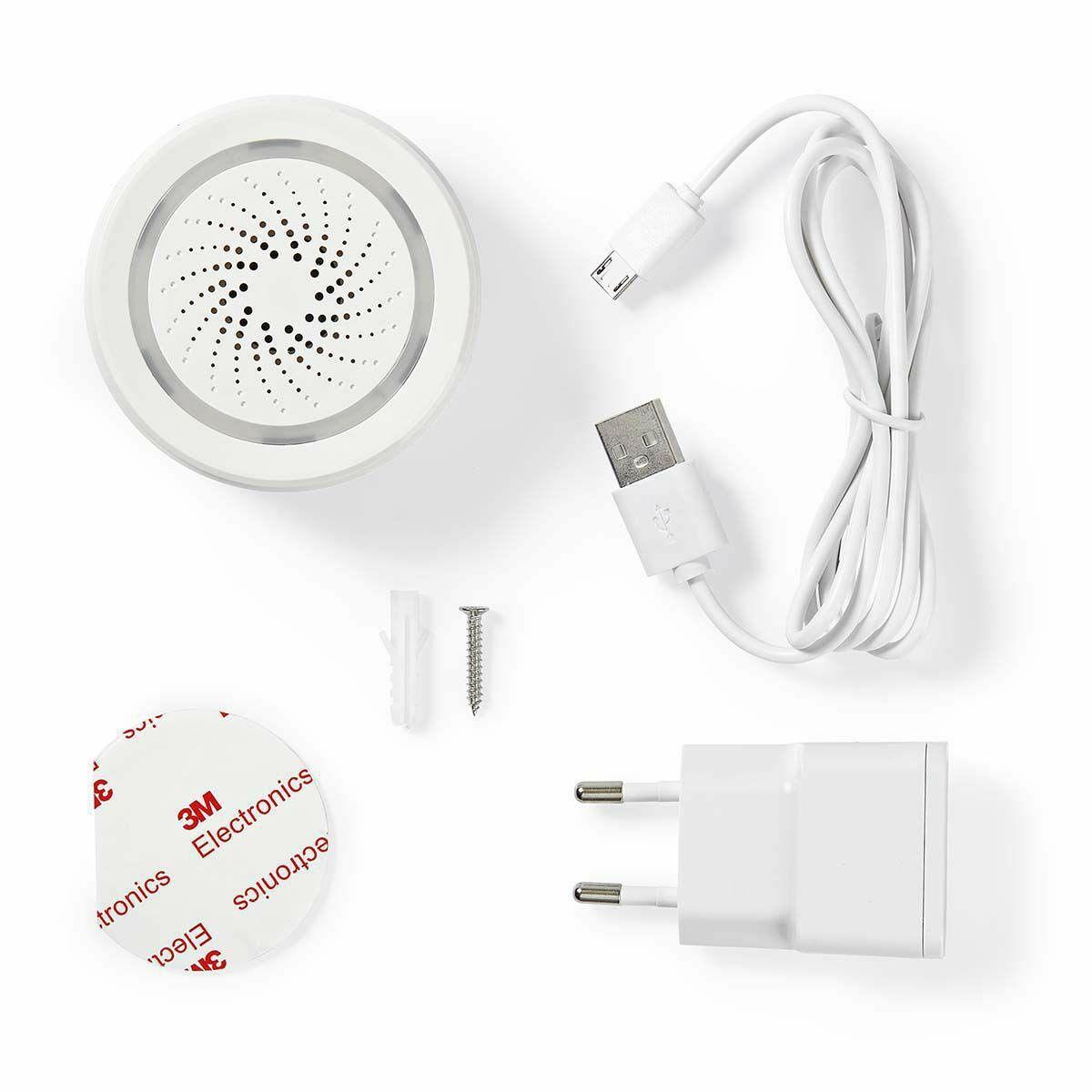Nedis WLAN Smart Siren (WIFISI10CWT) - aliarmas arba akustinis įspėjimo signalas, 85 dB