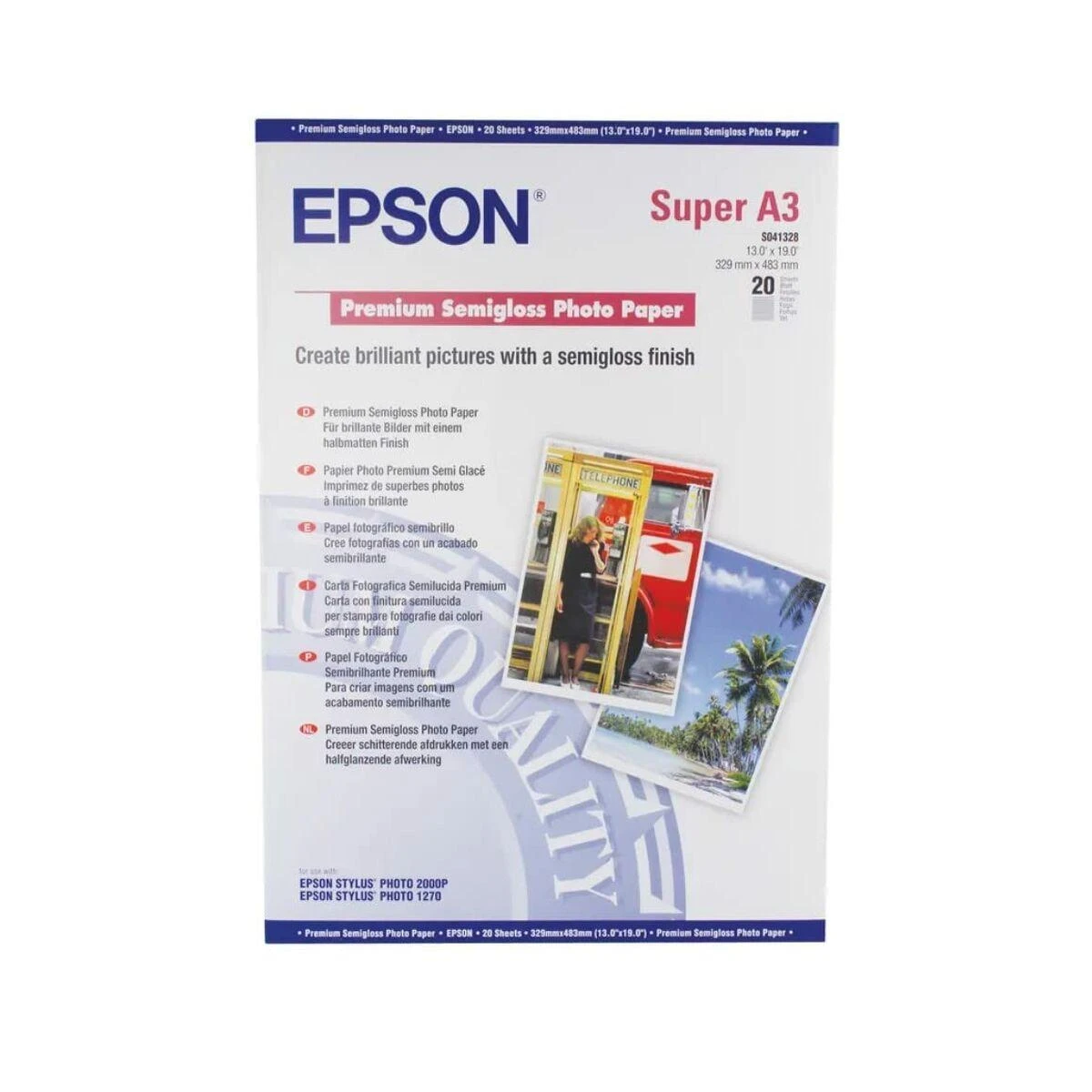 Epson Semigloss fotopopierius DIN A3+, 250g/m2, 20 lapų