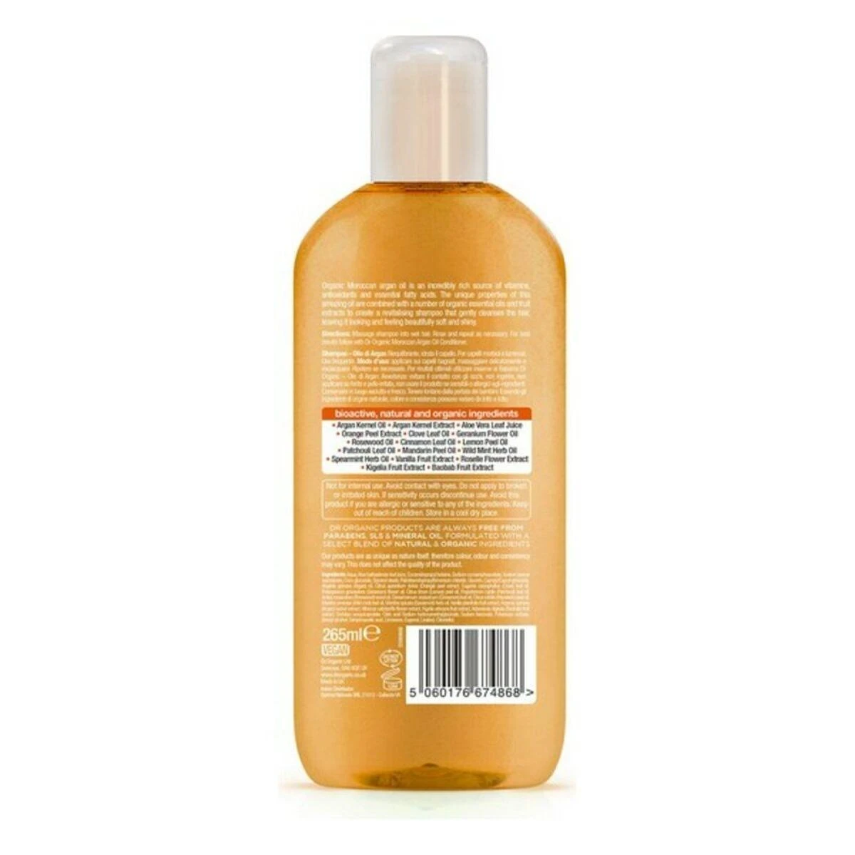 Dr. organic Dr.Organic Moroccan Argano aliejaus šampūnas, 265ml