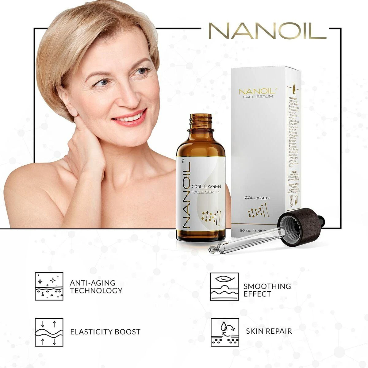 Nanoil Nanolash veido serumas su kolagenu 50ml