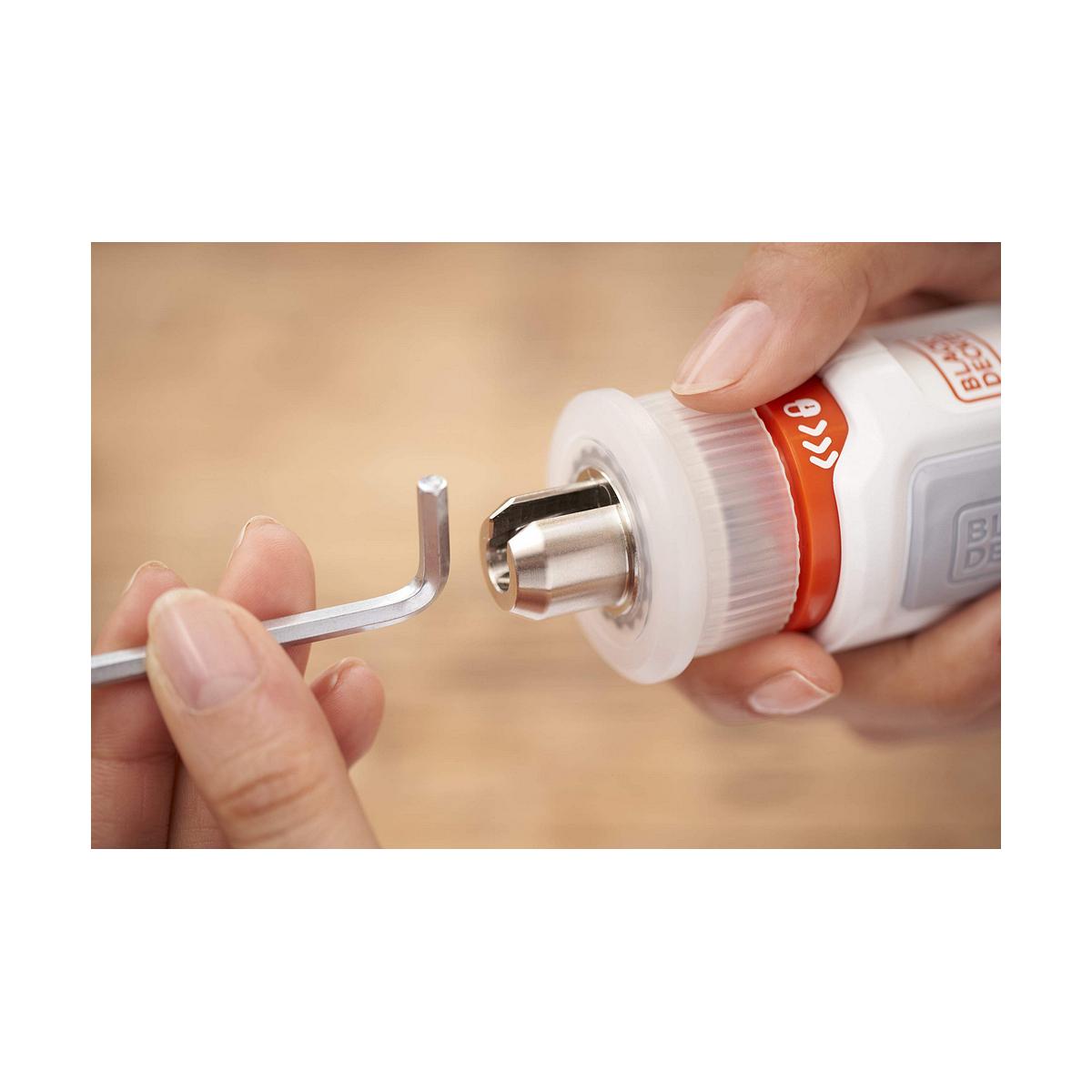 Black & Decker Juodas & Decker HEXDRIVER, cordless furniture screwdriver BCRTA01 (baltas/oranžinis, 3.6 volts)