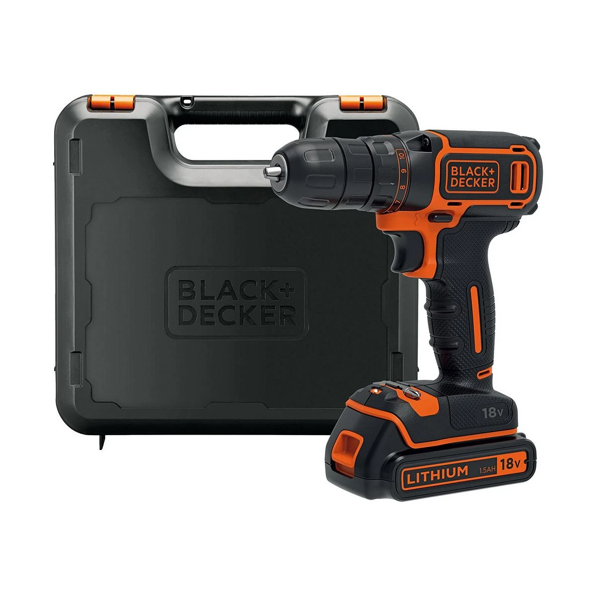 Black & Decker Juodas & Decker Smūginis suktuvas-gręžtuvas Juodas & Decker BDCDC18K-QW; 18 V; 1x1,5 Ah akum.